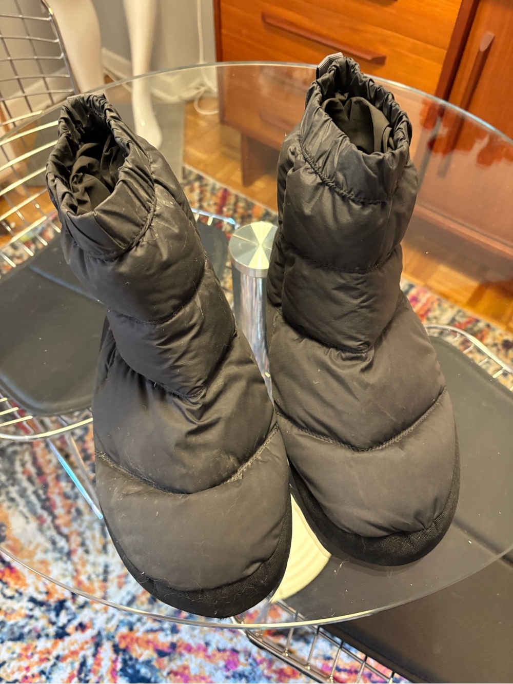 Eddie Bauer Black Goose Down Tall Slippers